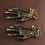 Solid Brass Skull Hand Belt Buckle