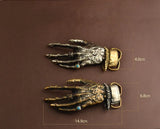 Solid Brass Skull Hand Belt Buckle