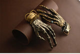 Solid Brass Skull Hand Belt Buckle