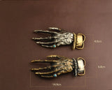 Solid Brass Skull Hand Belt Buckle