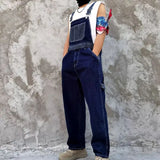 Blue Denim Patch Pocket Overalls