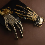 Solid Brass Skull Hand Belt Buckle