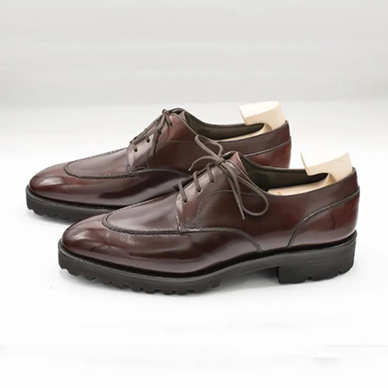 Chocolate Oxford Derby Leather Lace Ups