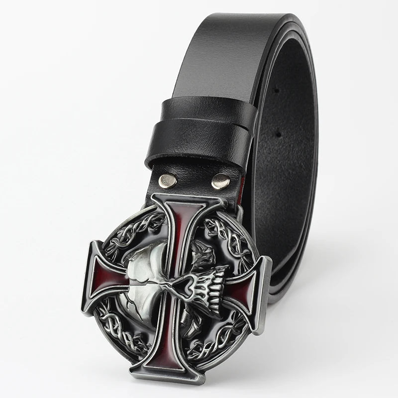 Cross And Skull Belt Buckle
