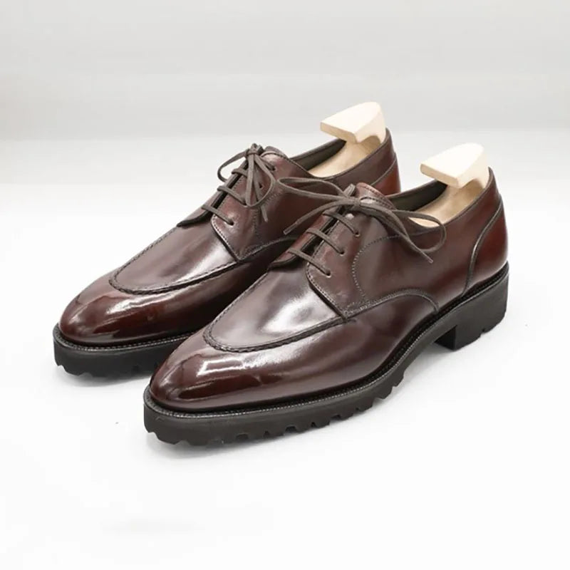 Chocolate Oxford Derby Leather Lace Ups