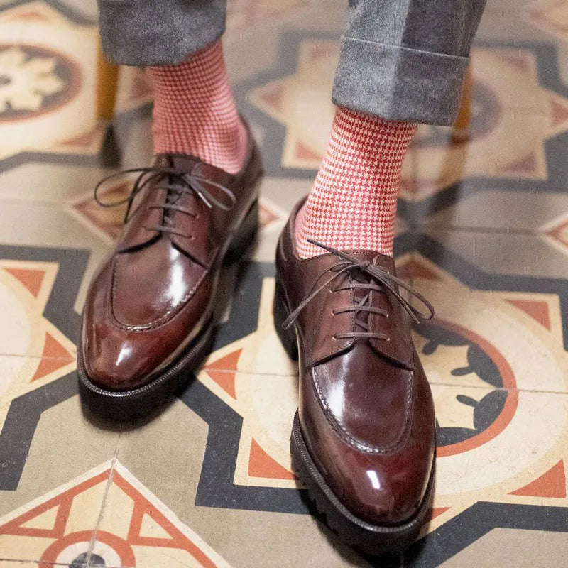 Chocolate Oxford Derby Leather Lace Ups