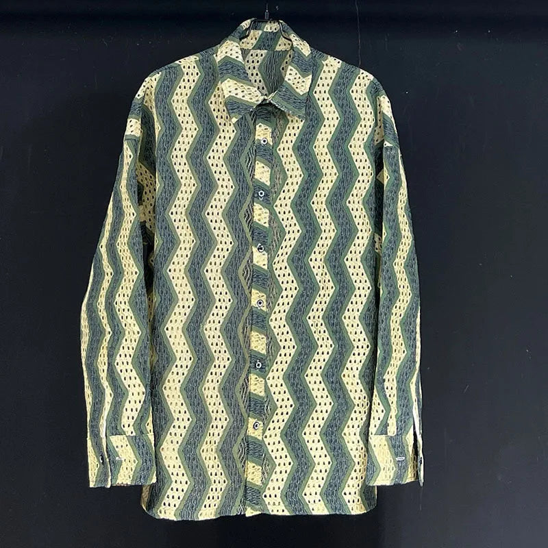 Loose Striped Button-Up
