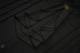Victorian High-Neck Ruffle Blouse w/ Jabot+Brooch