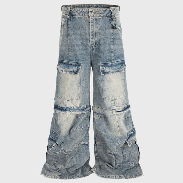 Vintage Washed Wide Leg Cargo Jeans – limetliss Vintage Washed Wide Leg Cargo Jeans – limetliss