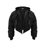 Cropped Hooded Bomber Jacket