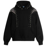 Black Pearl Studded Streetwear Hoodie