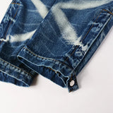 Blue Bleach Stripes Denim Jeans