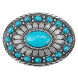 Turquoise Concho Western Belt Buckle