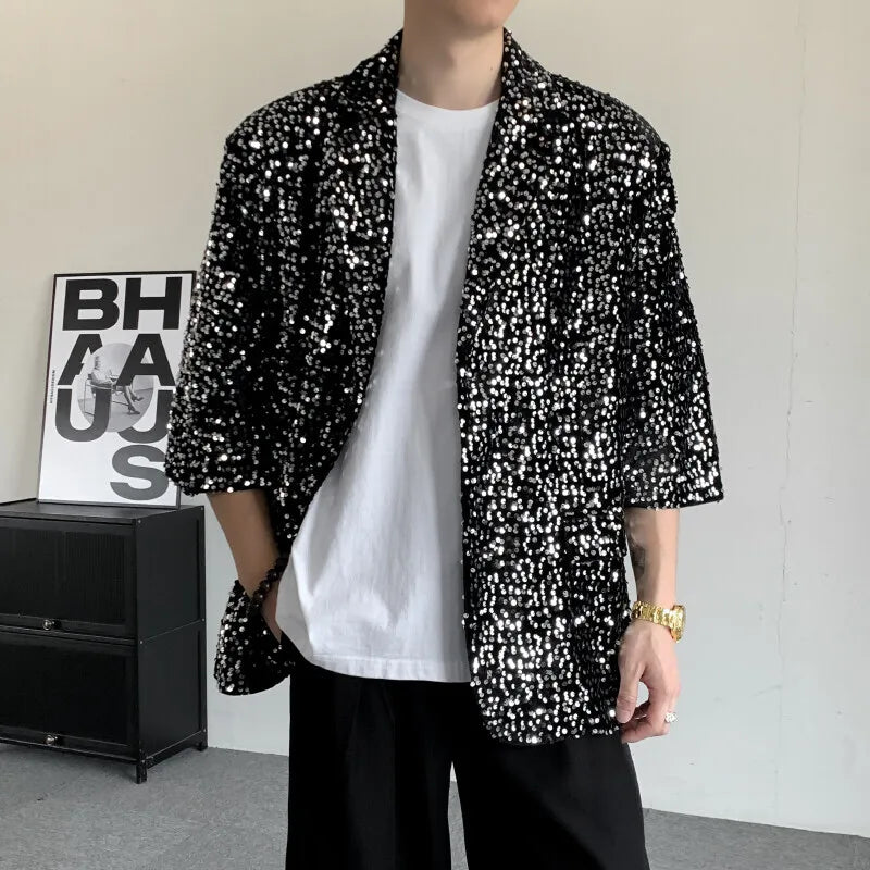 Fully Loaded Sequin Button Up Shirt