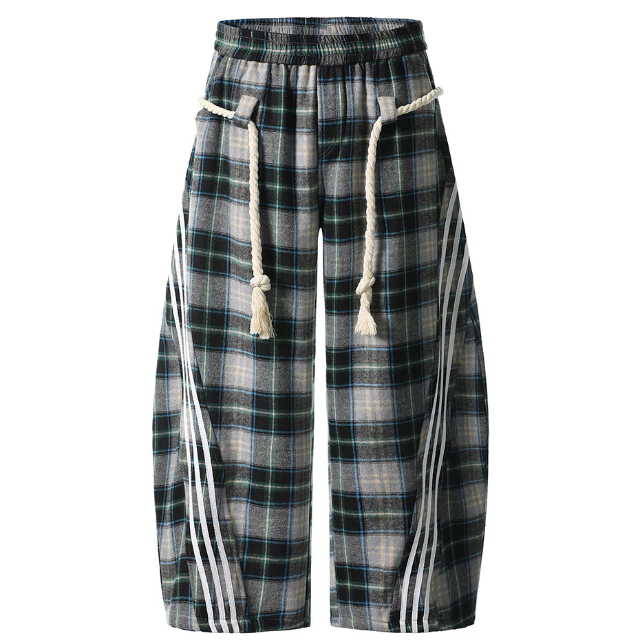 Baggy Plaid Jawstring Pants