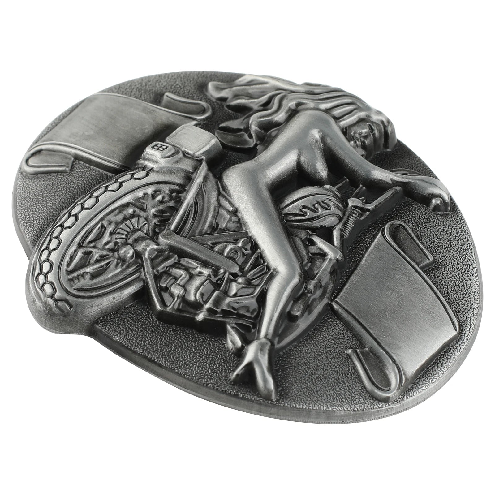 Motorcycle Girl Belt Buckle