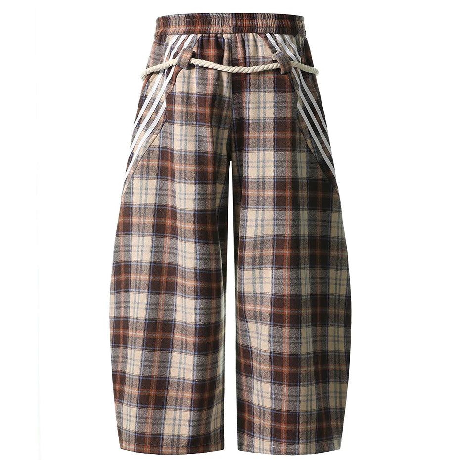 Baggy Plaid Jawstring Pants