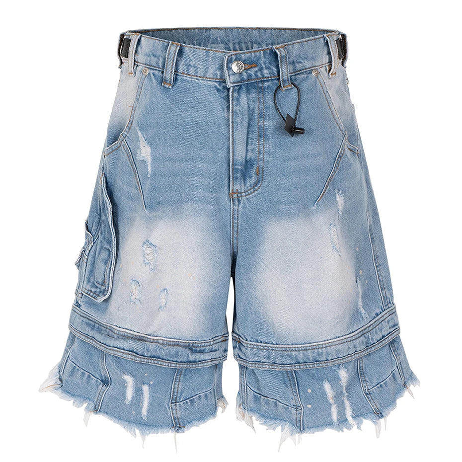 Denim Wide Leg Loose Shorts