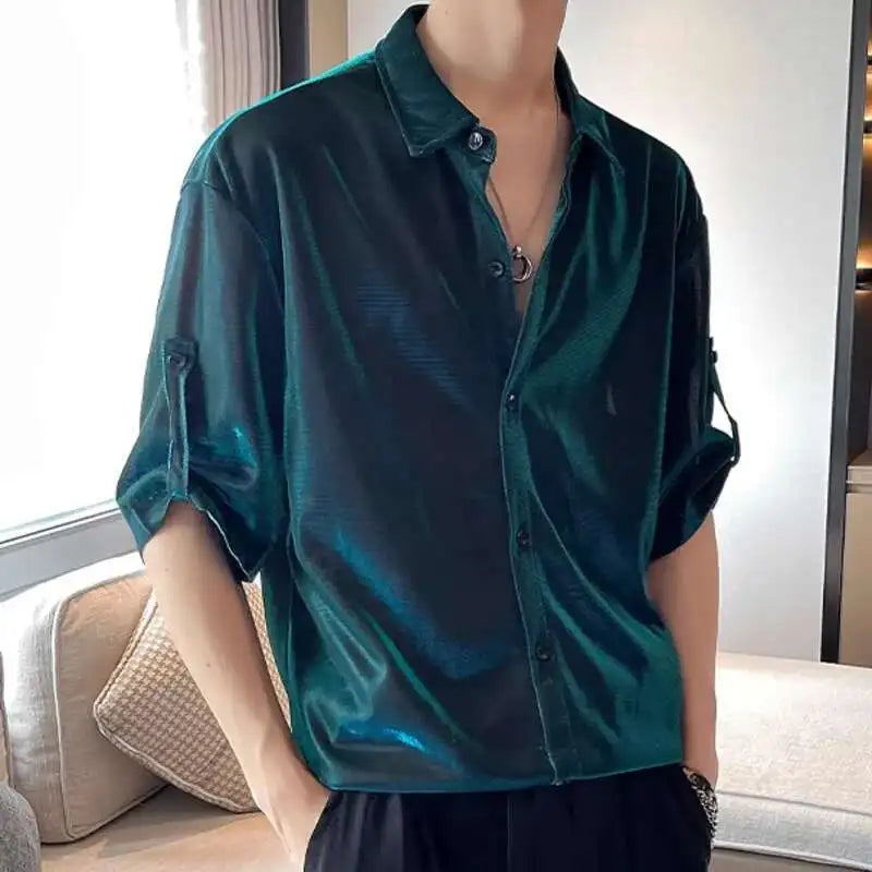 Mirage Iridescent Button-Up