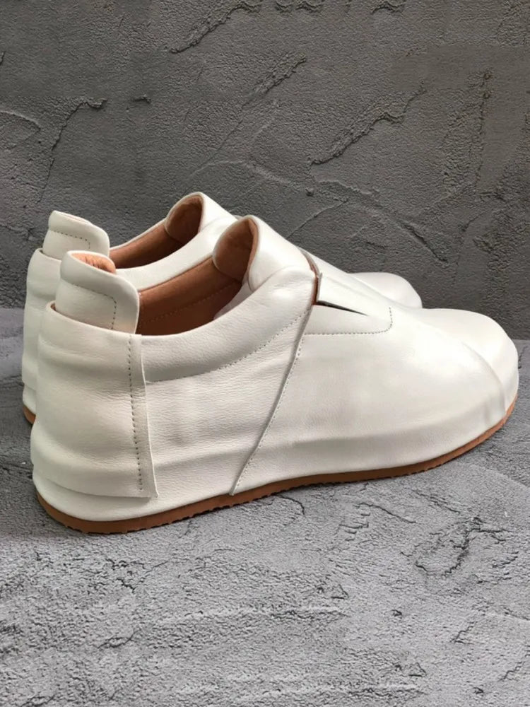 Ivory Forge Minimalist Leather Slip-Ons