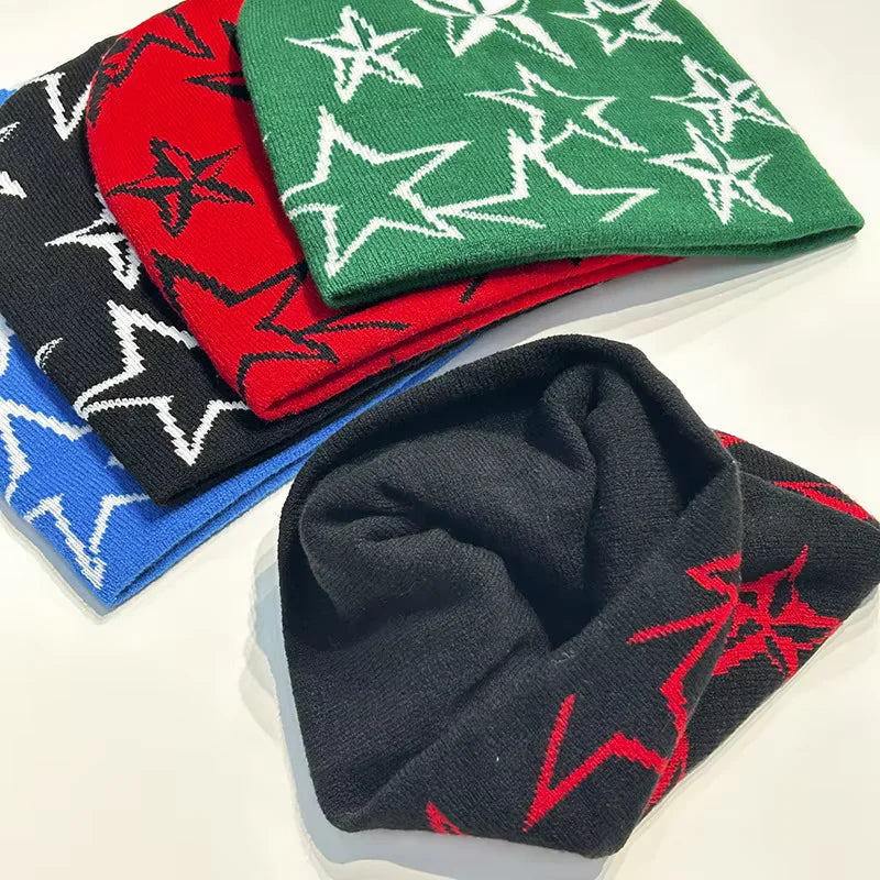 five-pointed star y2k beanie