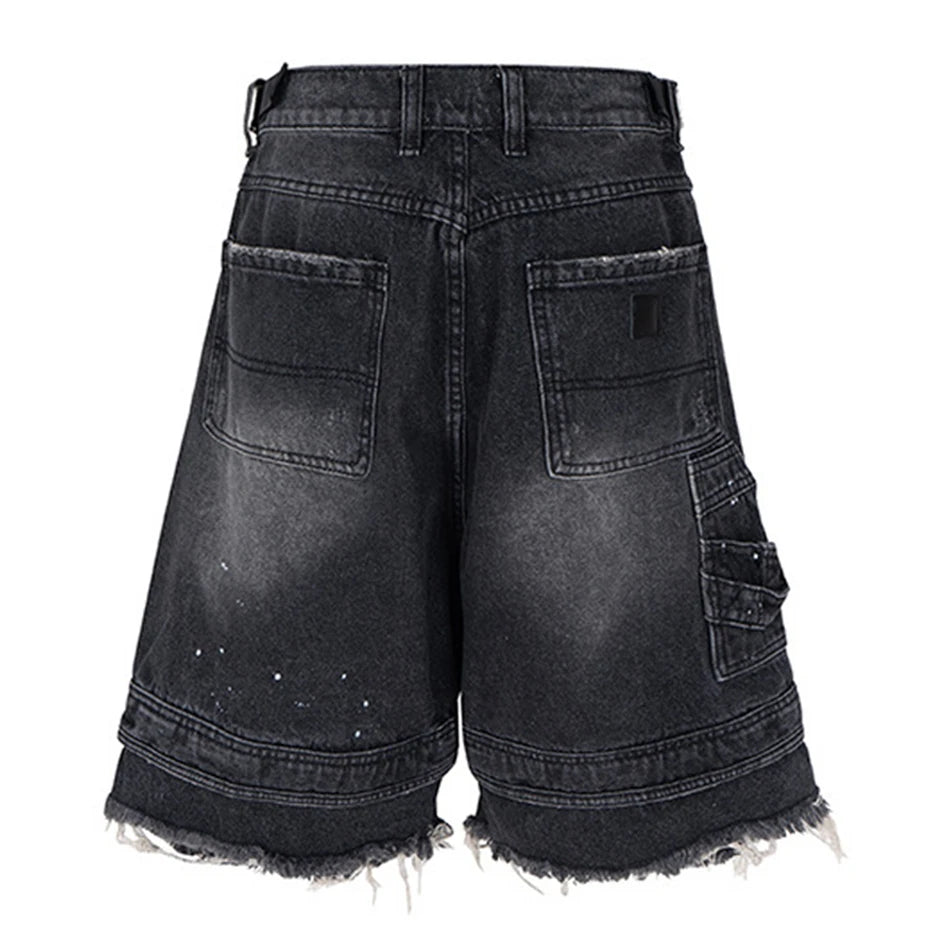 Denim Wide Leg Loose Shorts
