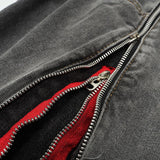 Double zipper Sided Denim Shorts