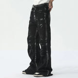 Distressed Onyx Flare Denim Pants
