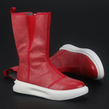 Red Leather Knight Boots