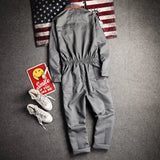 Zipper-Pocket Casual Overalls