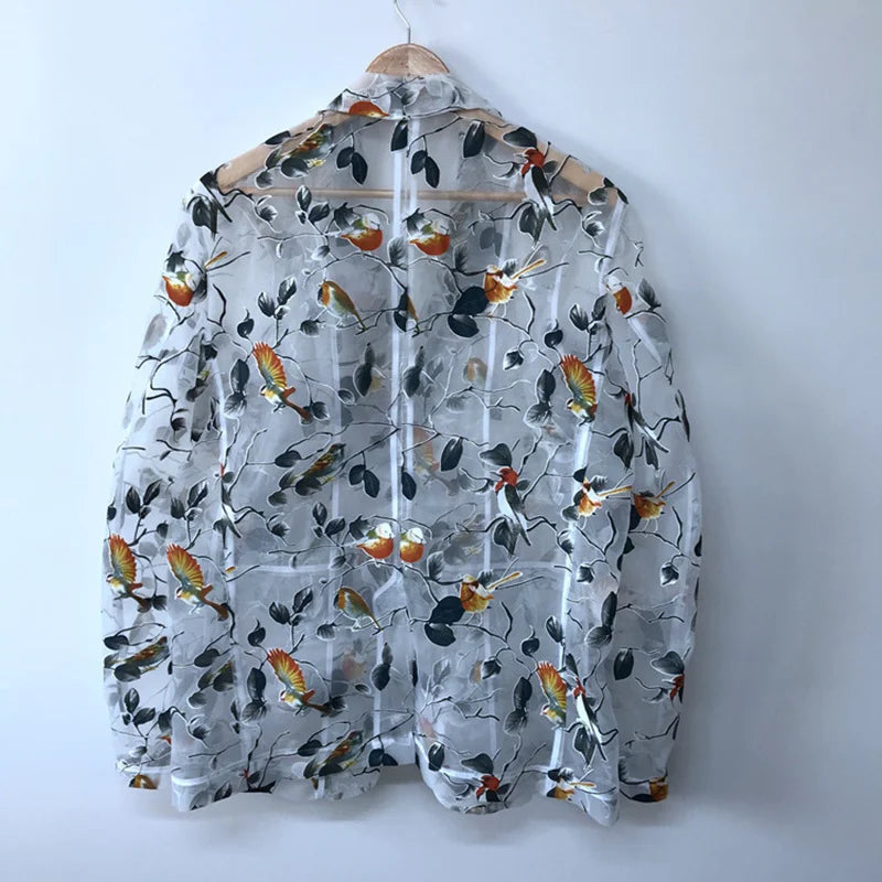 Mesh Garden See-through Blazer