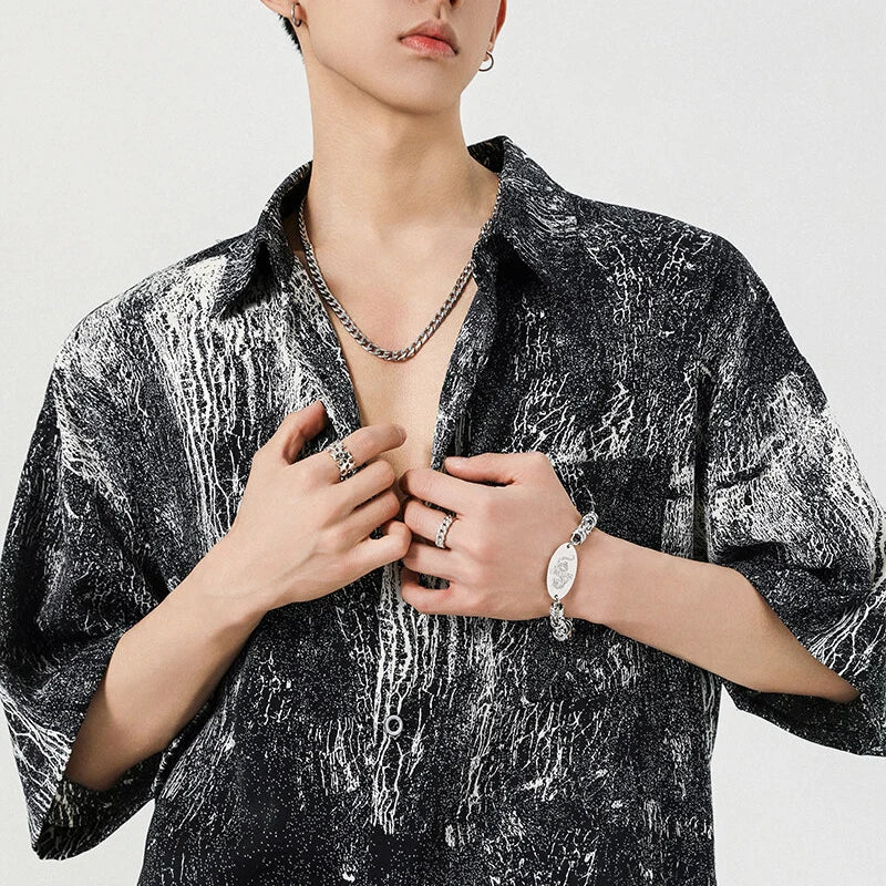 Aged Tie Dye Button-Up