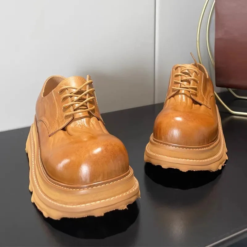 Derby Cowhide Platform Dress Shoes