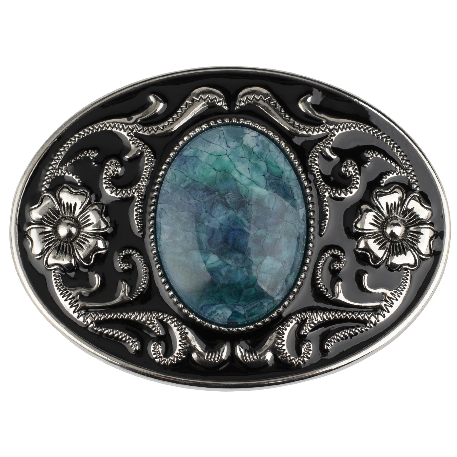Western Stone Floral Belt Buckle