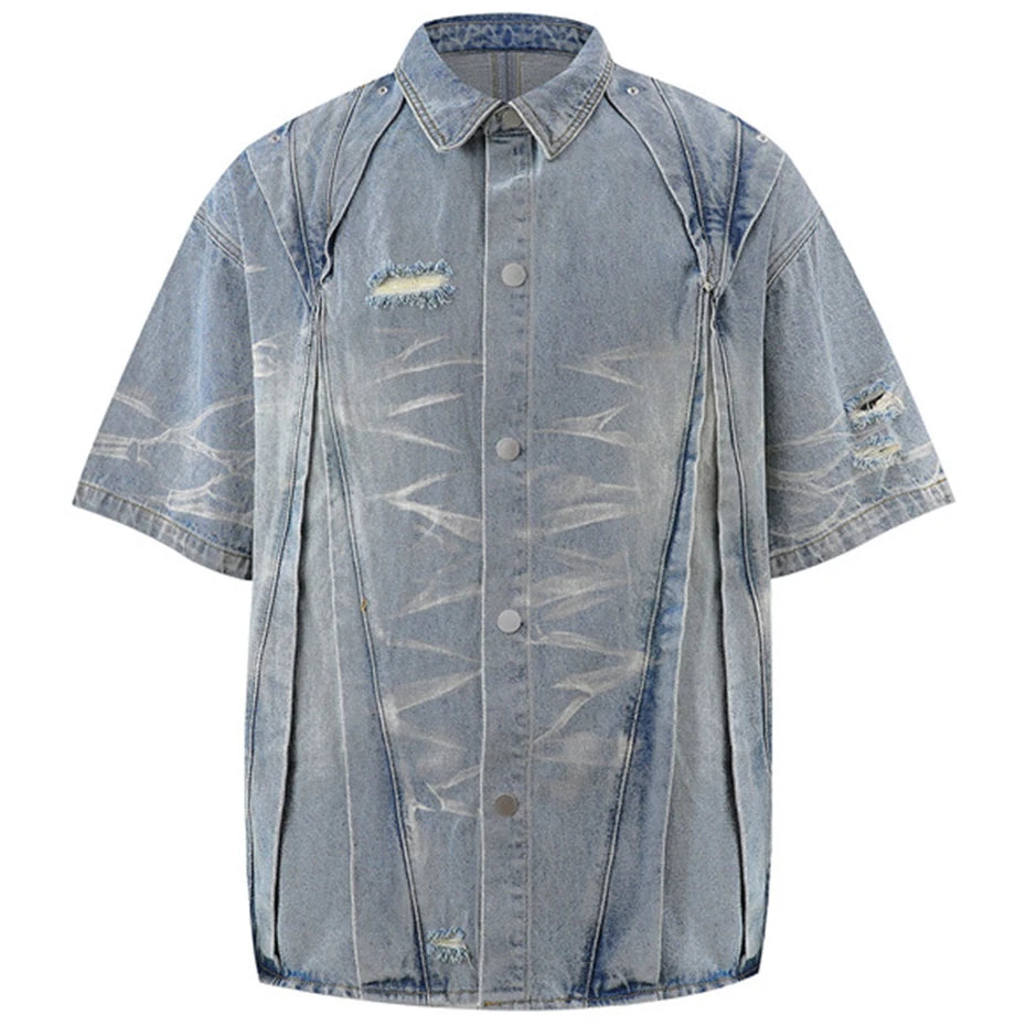 Static Fade Pleated Denim Shirt
