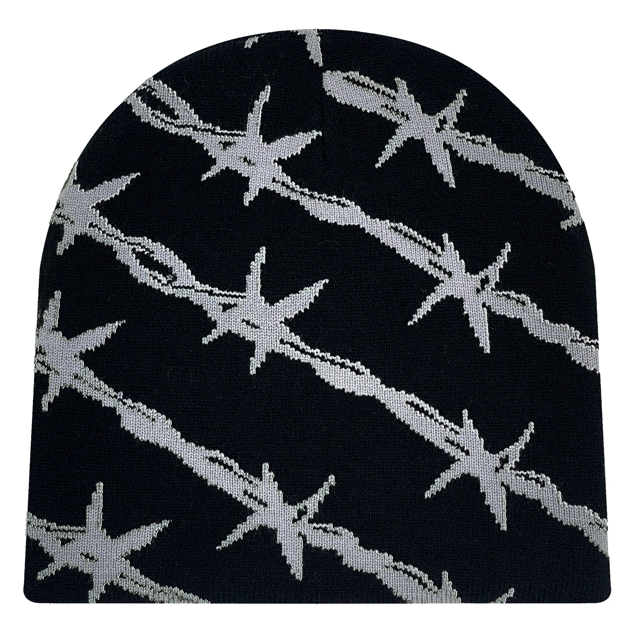 Barbed Wire Pattern Knit Beanie