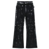 Distressed Onyx Flare Denim Pants