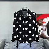Polka Dot Printed Button-Up