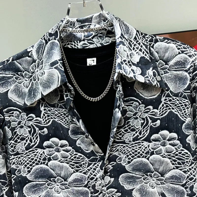 Diamond Set Floral Shirt