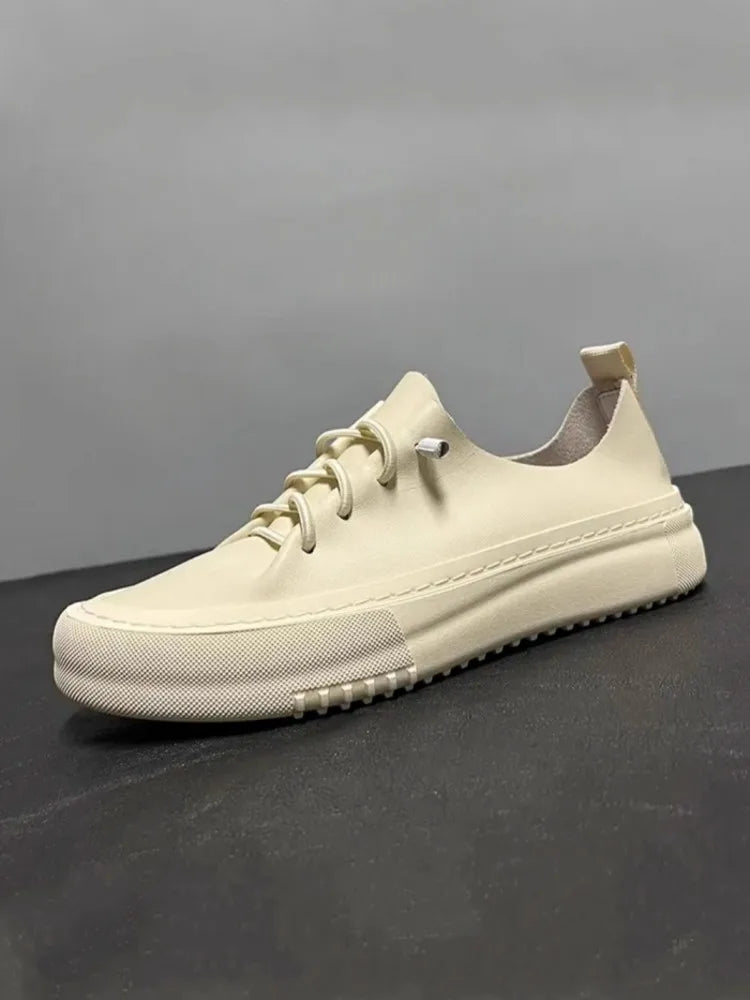 Onyx Crest Leather Low-Top Sneakers