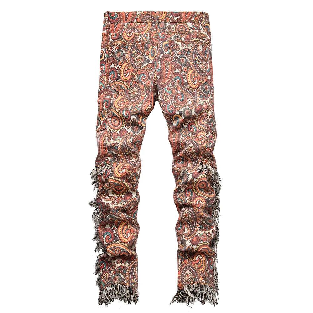 Boho Fringe Paisley Pants