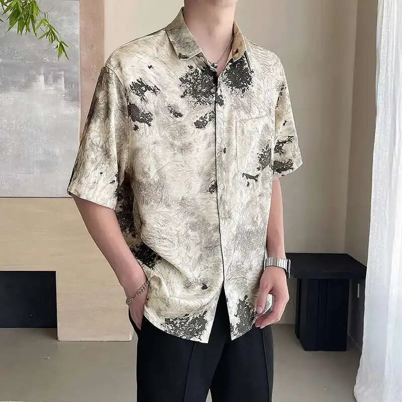 Satin Ice Printed Button-Up