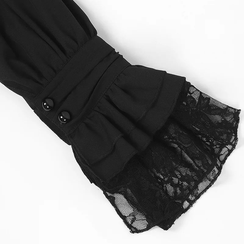 Lace Ruffle Lantern Sleeve Renaissance Shirt
