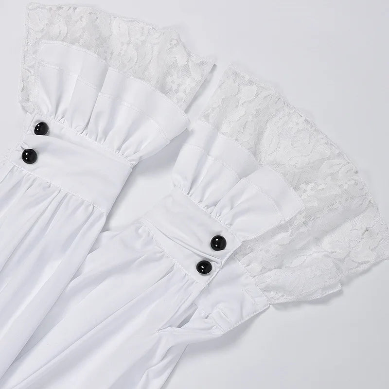 Lace Ruffle Lantern Sleeve Renaissance Shirt