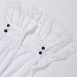Lace Ruffle Lantern Sleeve Renaissance Shirt