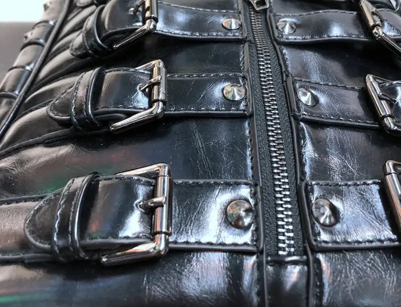 Skull Multi-Buckle Backpack
