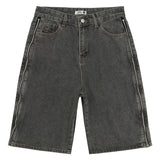 Double zipper Sided Denim Shorts