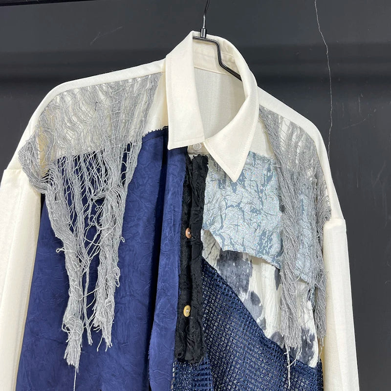 Patchwork Shadows Button-Up