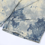 Stone Wave Panel-Dye Denim Shorts