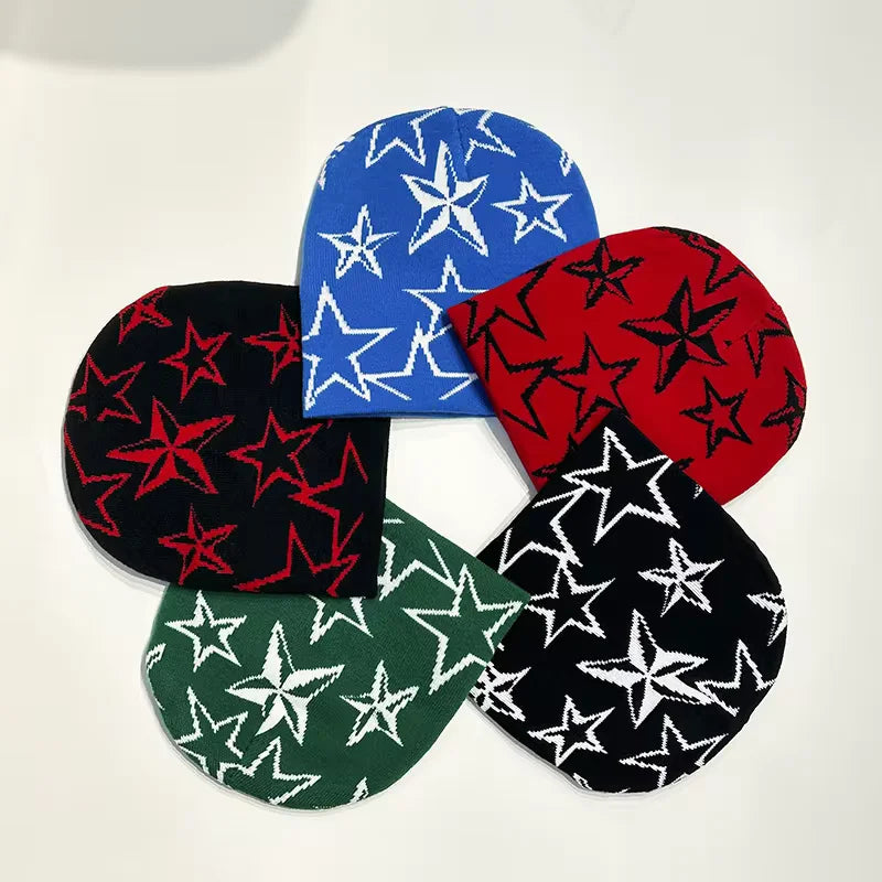 five-pointed star y2k beanie